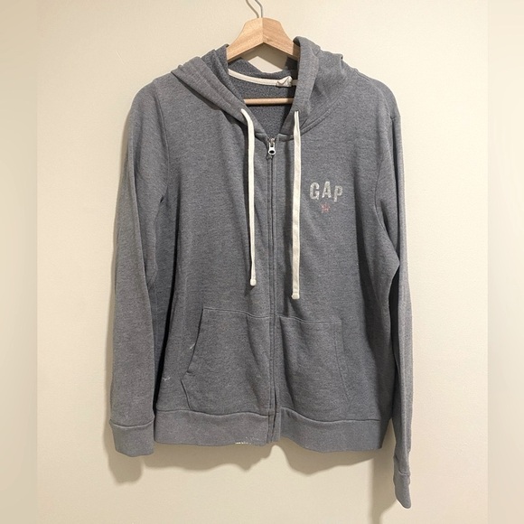 GAP ZIP FRONT HOODIE SPARKLY BEDAZZLED STAR DETAIL SIZE MEDIUM - Picture 3 of 3